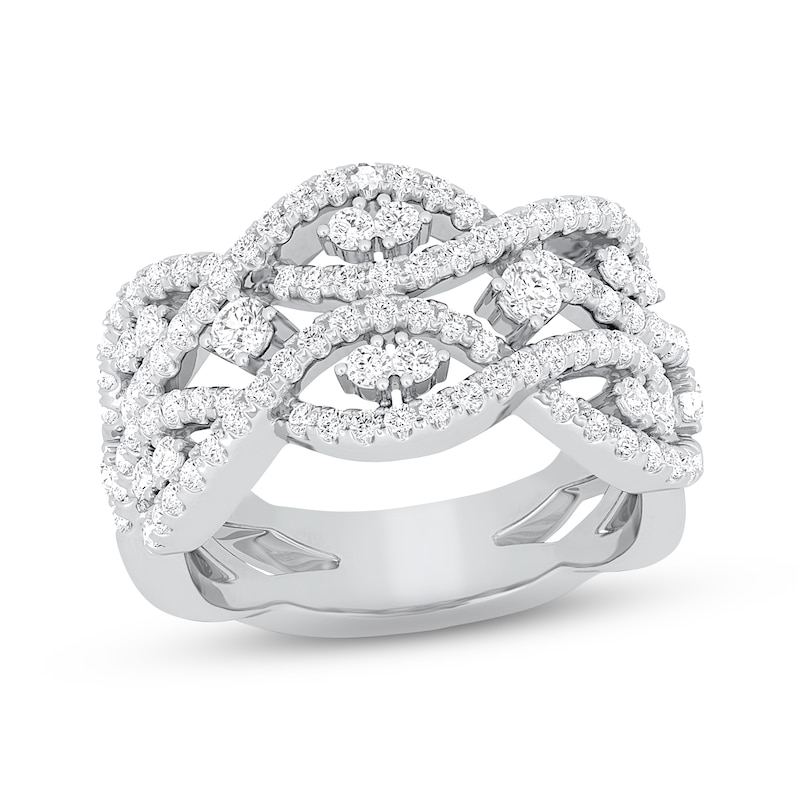 Lab-Created Diamonds by Ring 1 ct tw Round-cut White Gold Plated