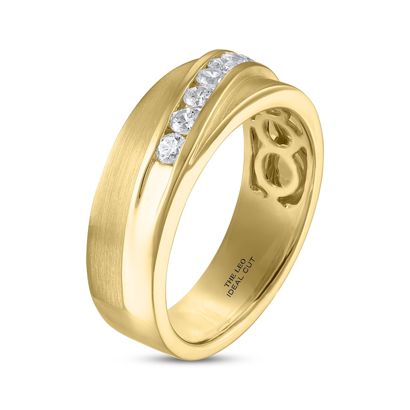 Men’s THE LEO Ideal Cut Diamond Wedding Band 1/2 ct tw Yellow Gold Plated