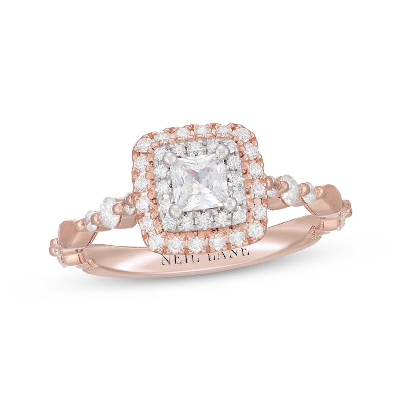Neil Lane Princess-Cut Diamond Engagement Ring 7/8 ct tw Two-Tone Gold Plated