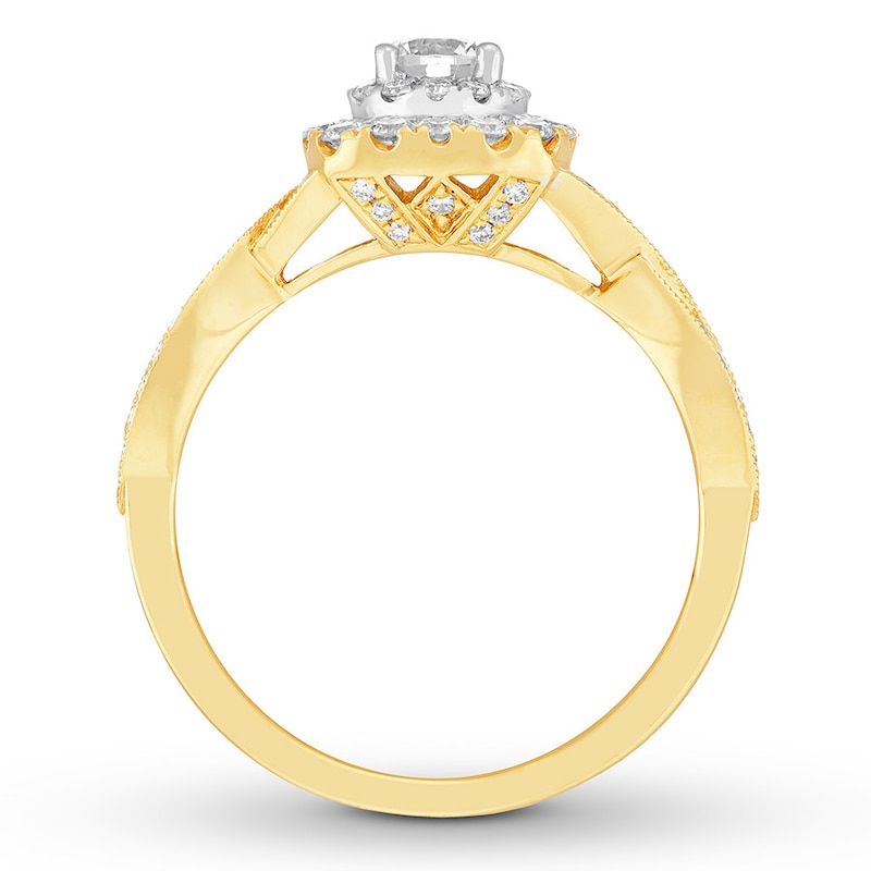 Neil Lane Engagement Ring 7/8 ct tw Diamonds Two-Tone Gold Plated