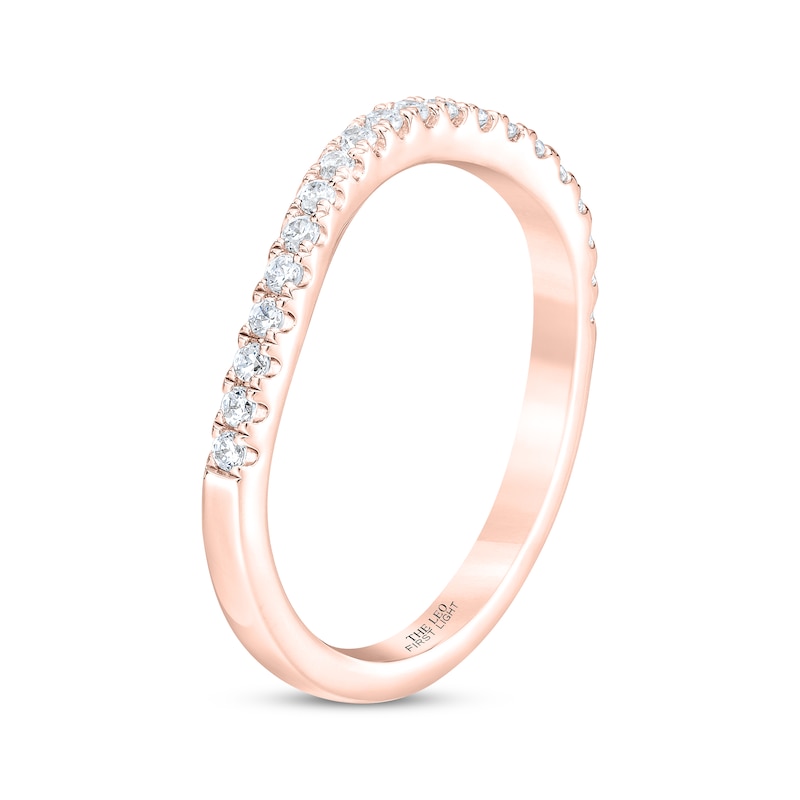 THE LEO First Light Diamond Curved Wedding Band 1/4 ct tw Rose Gold Plated
