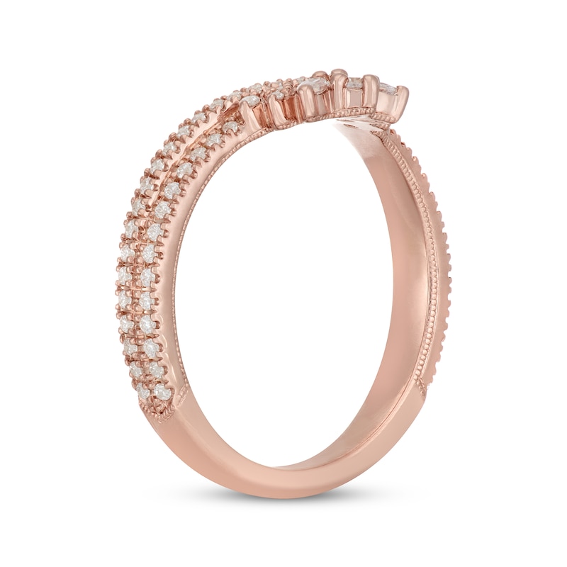 Neil Lane Premiere Marquise & Round-Cut Diamond Chevron Anniversary Band 3/8 ct tw Rose Gold Plated