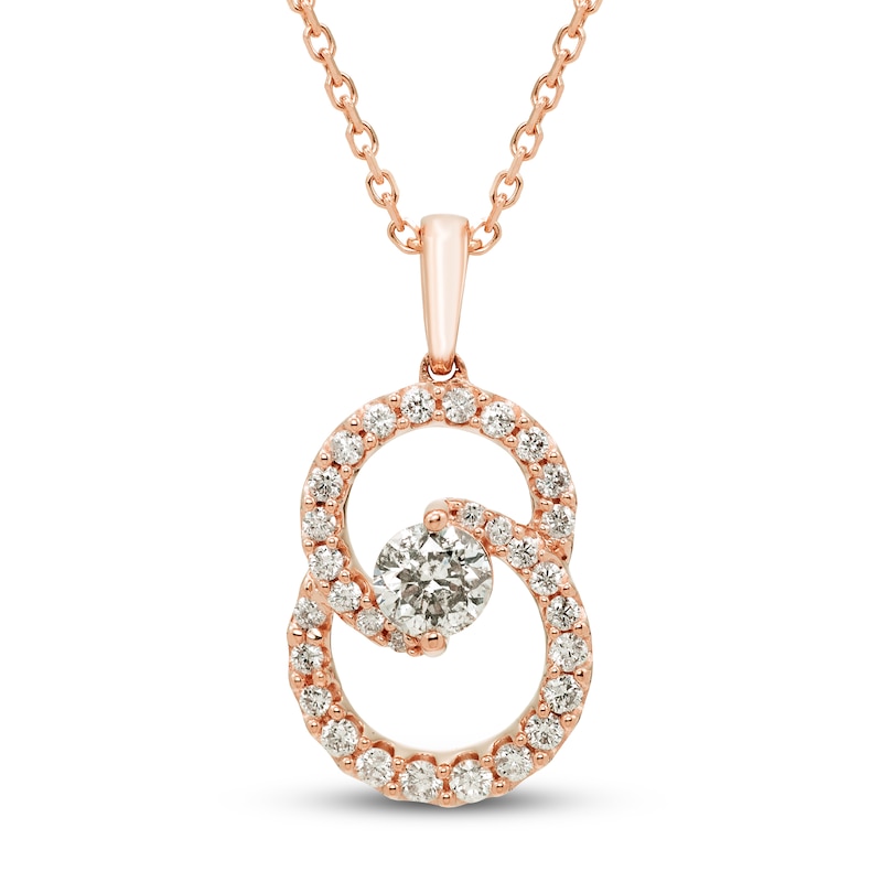 Encircled by Love Diamond Necklace 1/2 ct tw Round-cut Rose Gold Plated 18"