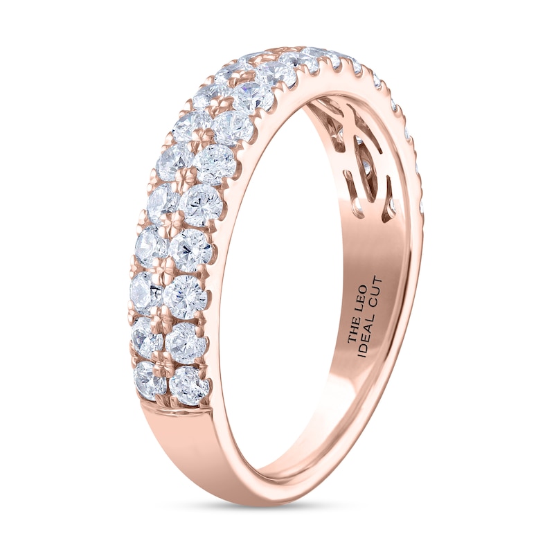 THE LEO Ideal Cut Diamond Anniversary Ring 1 ct tw Rose Gold Plated