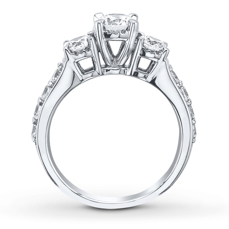 3-Stone Diamond Ring 1/2 ct tw Round-cut White Gold Plated