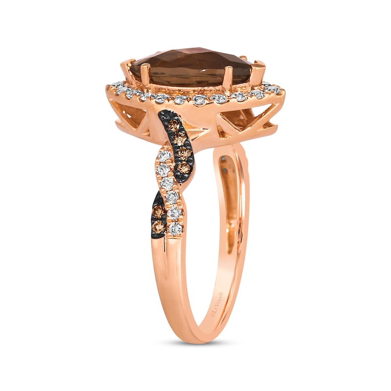 Le Vian Chocolate Twist Quartz Ring 1/2 ct tw Diamonds Strawberry Gold Plated