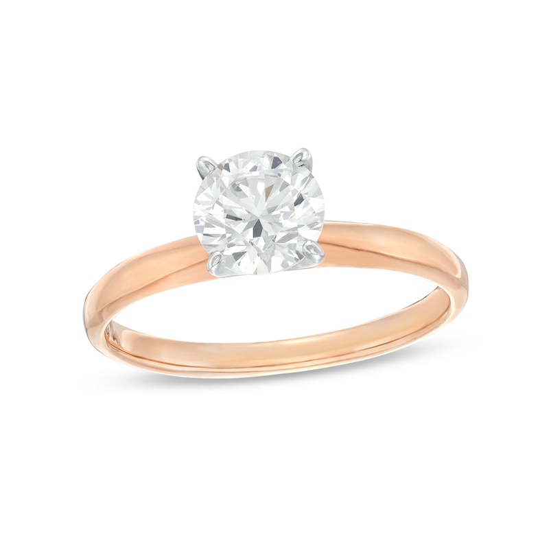 Solitaire Engagement Ring 1 Carat Diamond Rose Gold Plated