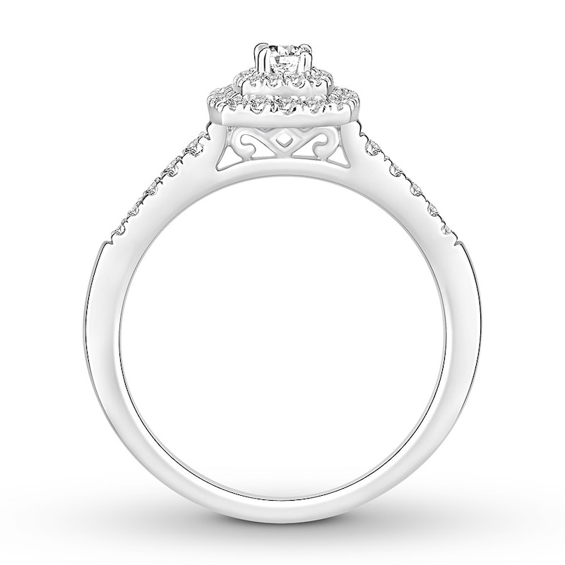 Diamond Engagement Ring 3/8 carat tw Round-cut White Gold Plated