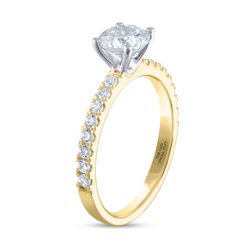 THE LEO Ideal Cut Diamond Engagement Ring 1-1/4 ct tw Yellow Gold Plated
