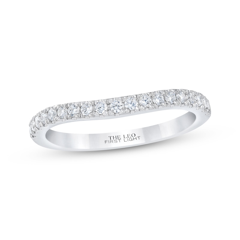 THE LEO First Light Diamond Wedding Band 1/4 ct tw White Gold Plated