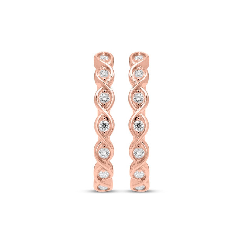 Every Moment Round-Cut Diamond Hoop Earrings 1/2 ct tw Rose Gold Plated