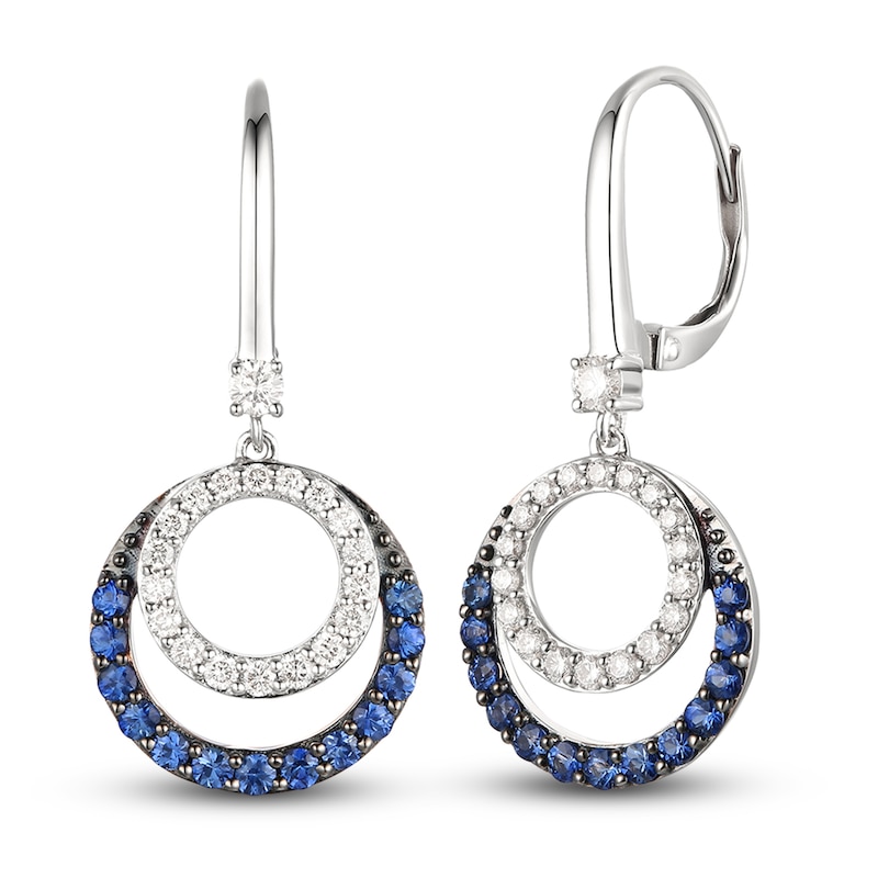 Le Vian Diamond & Sapphire Dangle Earrings 3/8 ct tw Diamonds Vanilla Gold Plated