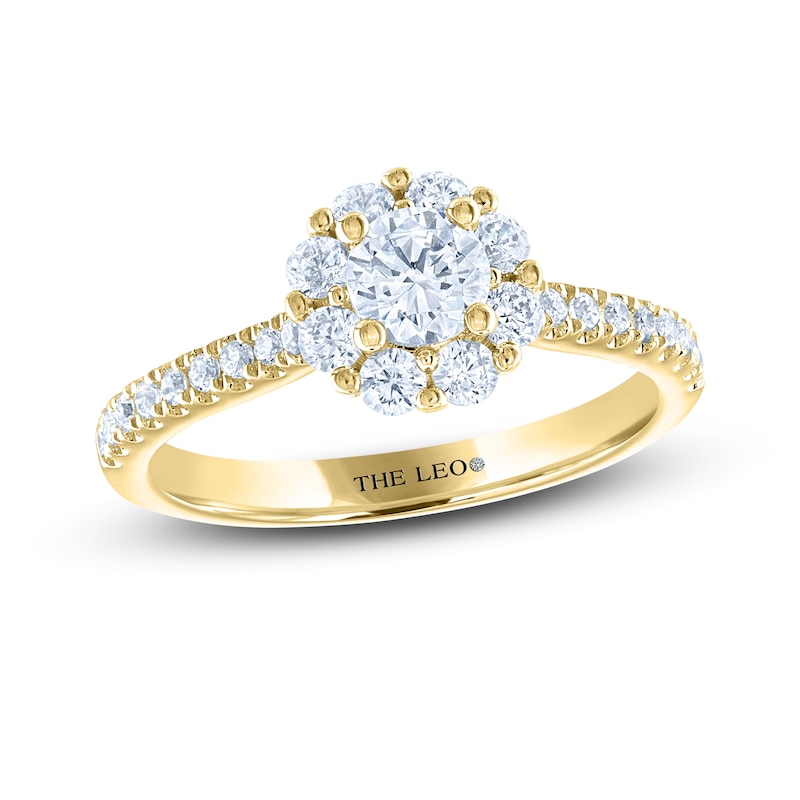 THE LEO Diamond Engagement Ring 7/8 ct tw Round-cut Yellow Gold Plated
