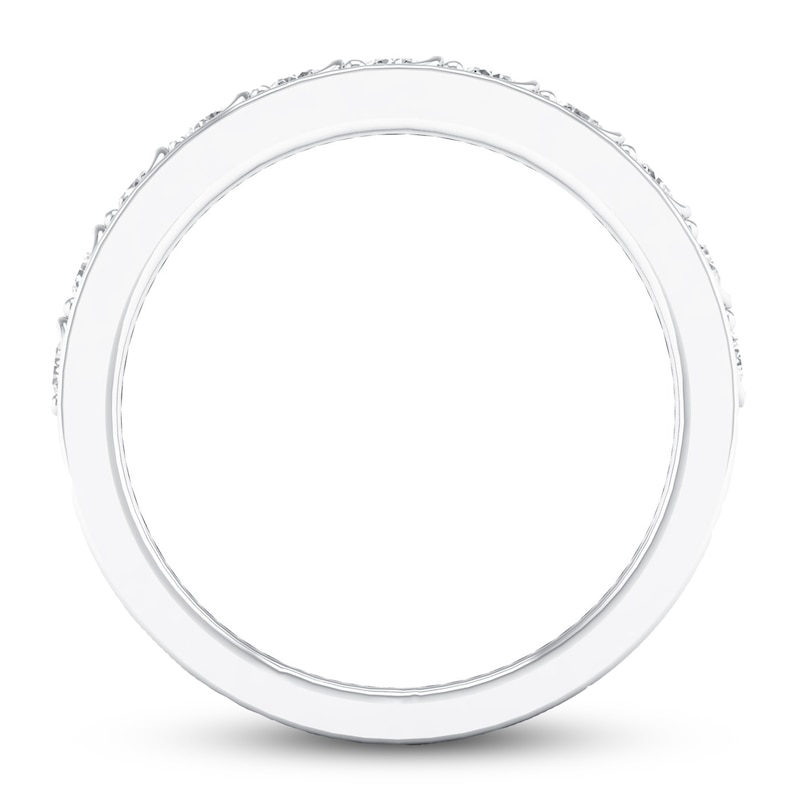 Diamond Anniversary Ring 1/2 ct tw White Gold Plated