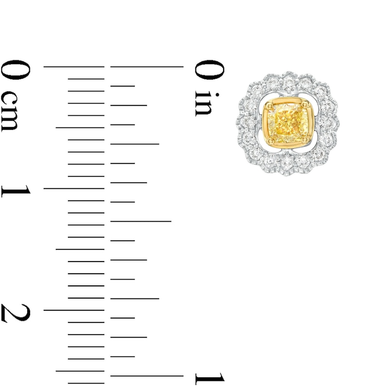Le Vian Sunny Yellow Diamond Earrings 5/8 ct tw Two-Tone Gold Plated