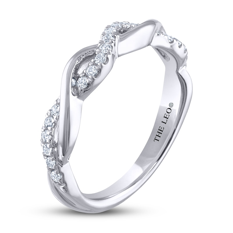 THE LEO Diamond Wedding Band 1/5 ct tw Round-cut White Gold Plated