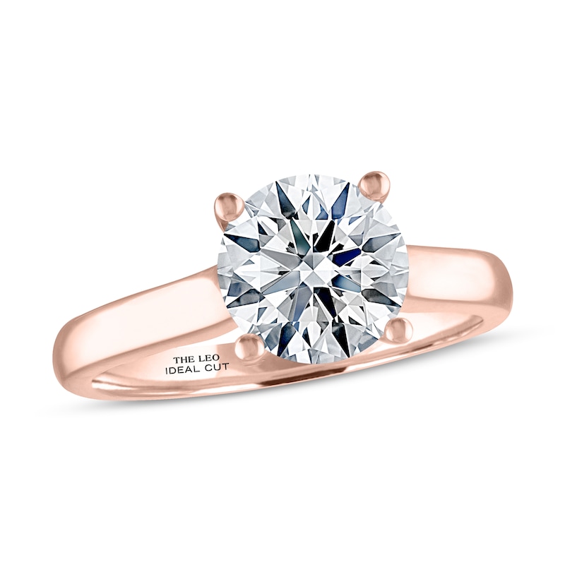THE LEO Ideal Cut Diamond Solitaire Engagement Ring 2 ct tw Rose Gold Plated