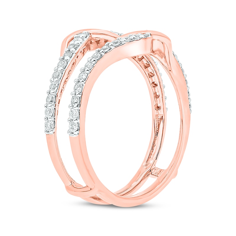 Round-Cut Diamond Enhancer Ring 1/2 ct tw Rose Gold Plated