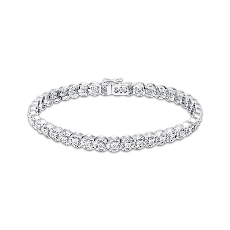 Diamond Fashion Bracelet 3/8 ct tw Silver Plated 7.75