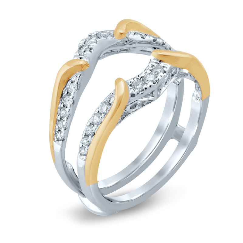 Diamond Enhancer Ring 1/3 ct tw Round-cut Two-Tone Gold Plated