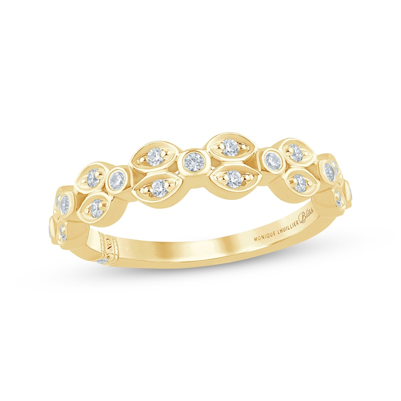 Monique Lhuillier Bliss Diamond Anniversary Band 1/6 ct tw Yellow Gold Plated