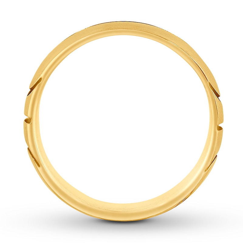 Basketball Wedding Band Yellow Gold Plated 8mm