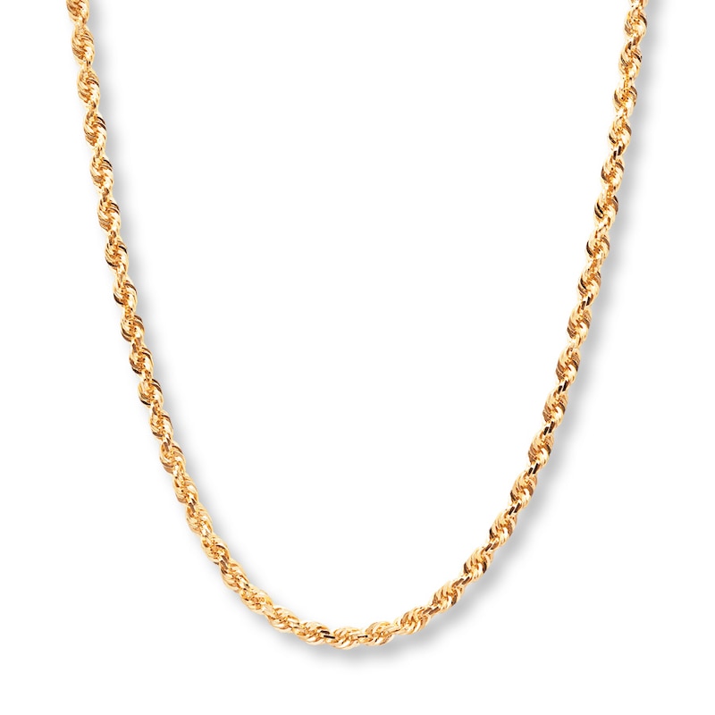 Solid Rope Chain Yellow Gold Plated 24"