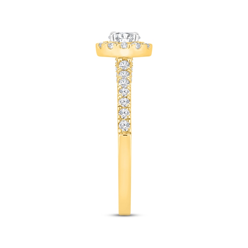 Diamond Engagement Ring 7/8 ct tw Round-cut Two-Tone Gold Plated