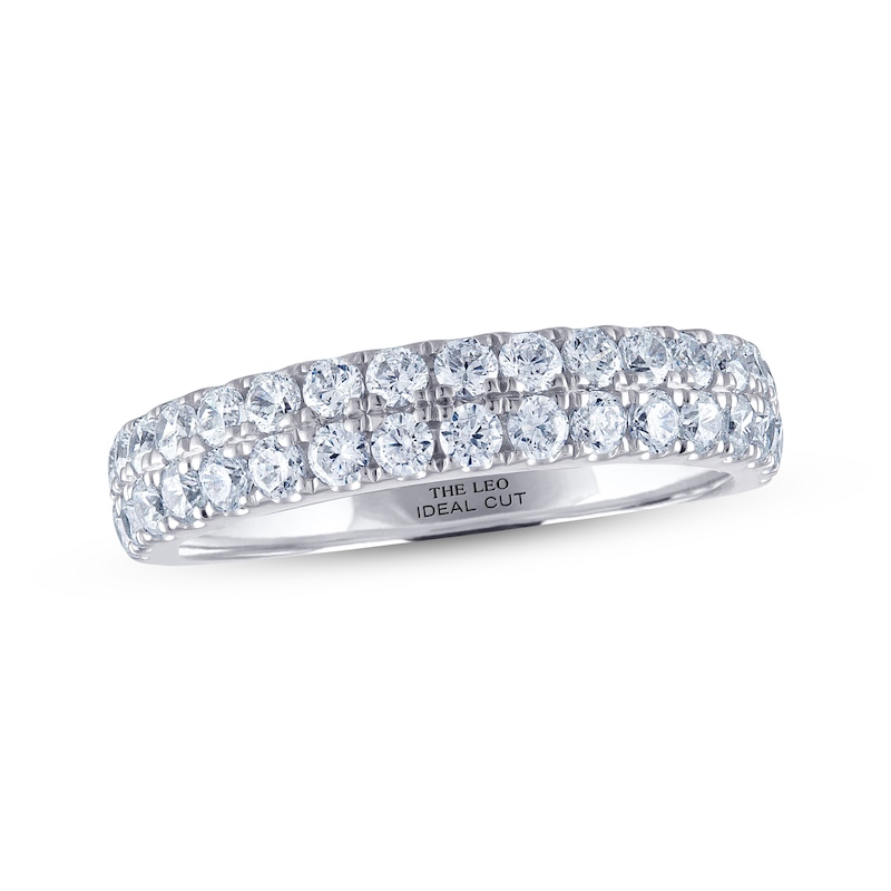 THE LEO Ideal Cut Diamond Anniversary Ring 1 ct tw White Gold Plated