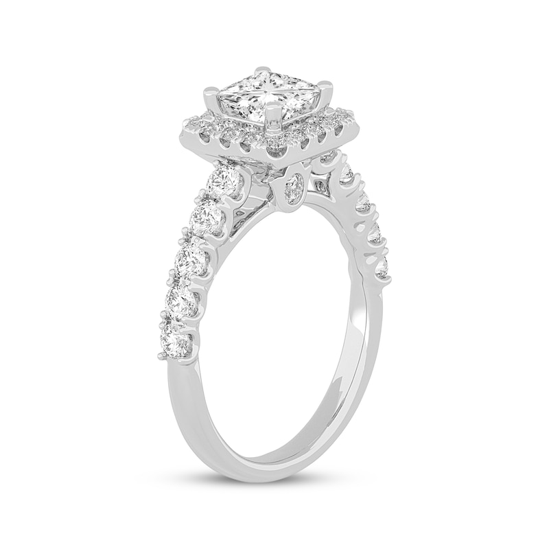 Lab-Created Diamonds by Princess-Cut Engagement Ring 2 ct tw White Gold Plated