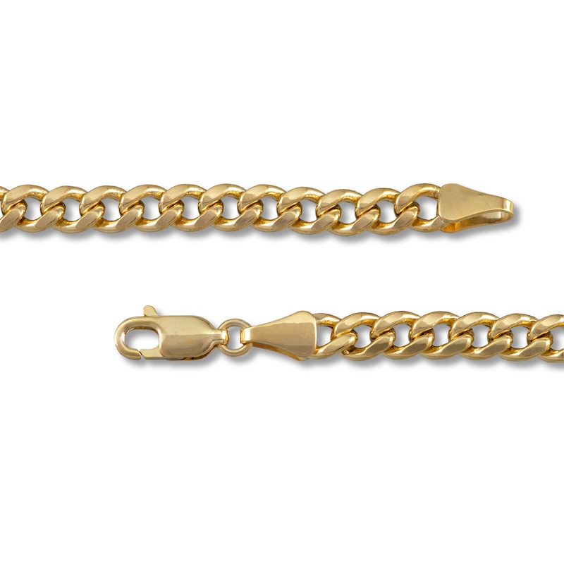 Curb Link Hollow Chain Yellow Gold Plated 22"