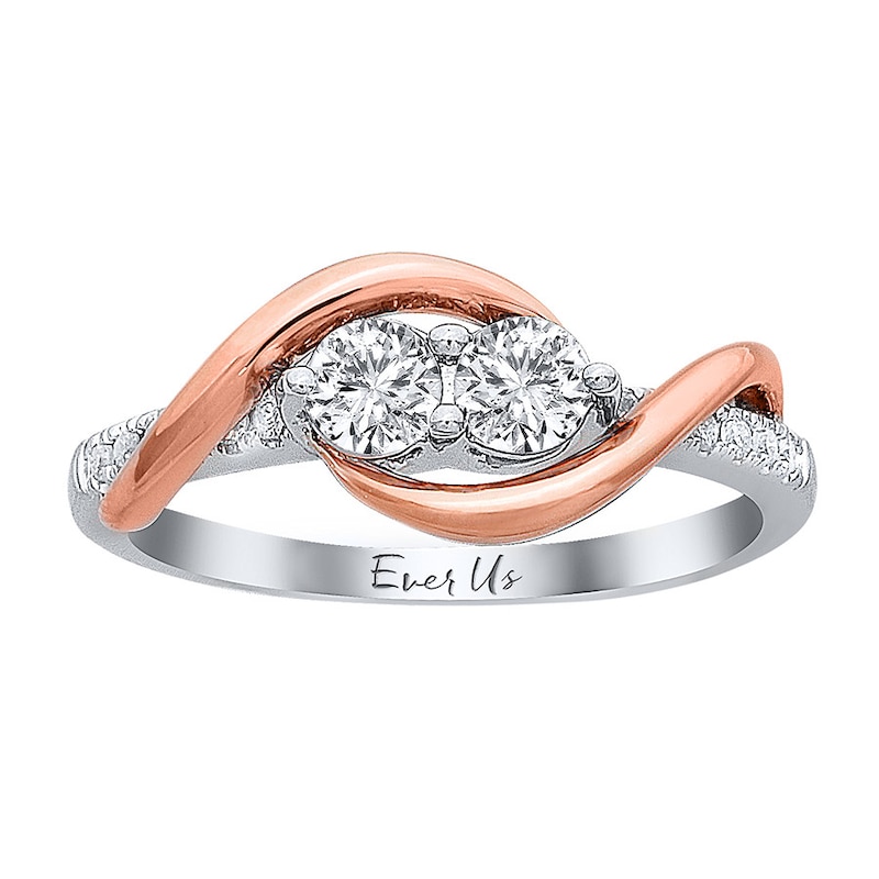 Ever Us Diamond Ring 1/2 ct tw Round-cut Two-Tone Gold Plated