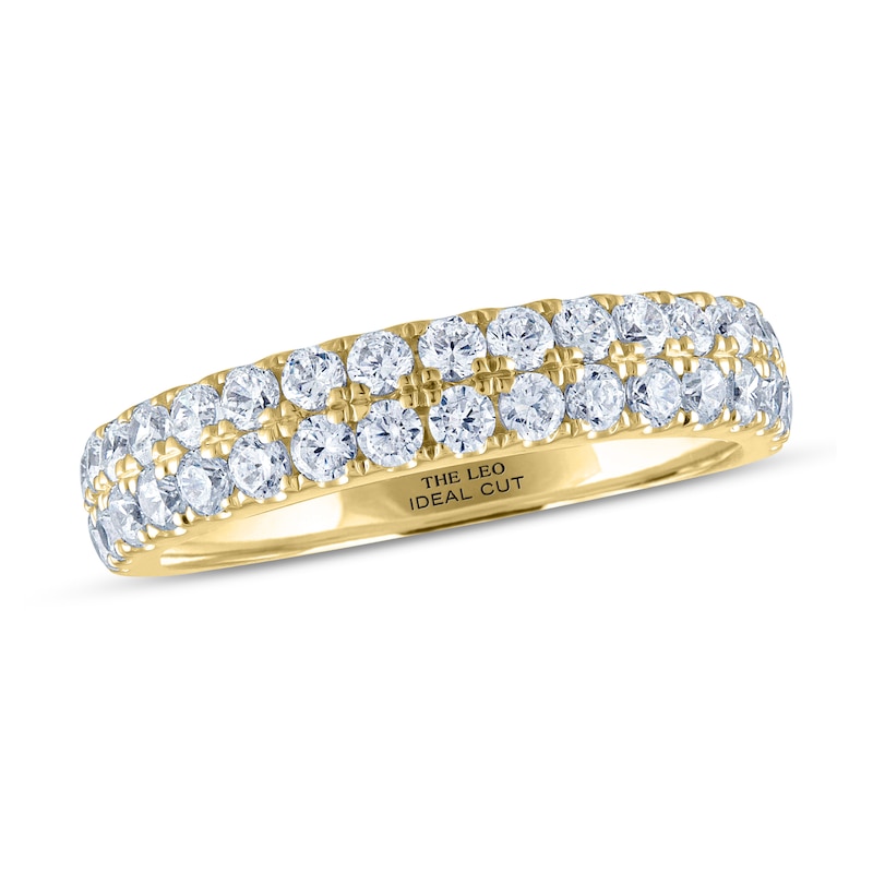 THE LEO Ideal Cut Diamond Anniversary Ring 1 ct tw Yellow Gold Plated