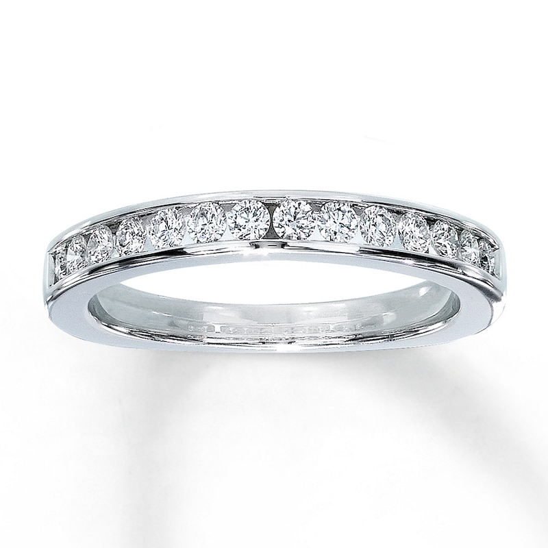 Diamond Anniversary Band 3/8 ct tw Round-cut White Gold Plated