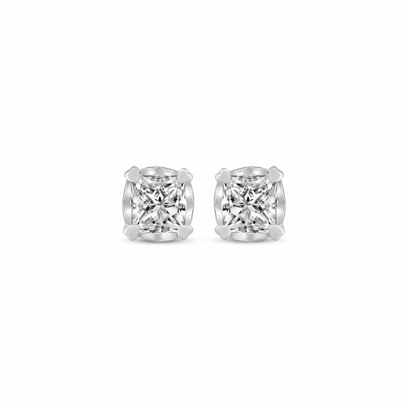Diamond Earrings 1/2 ct tw Princess-cut 14K White Gold (I/I2)