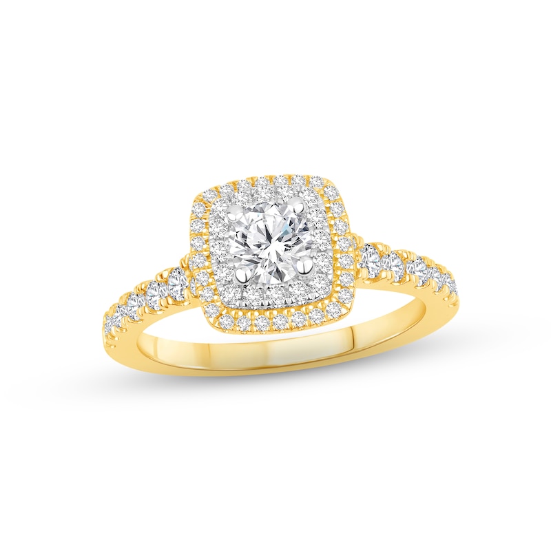 Diamond Engagement Ring 1 ct tw Round-cut Two-Tone Gold Plated
