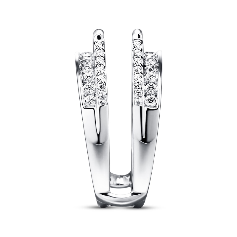 Diamond Enhancer Ring 5/8 ct tw Round-cut White Gold Plated