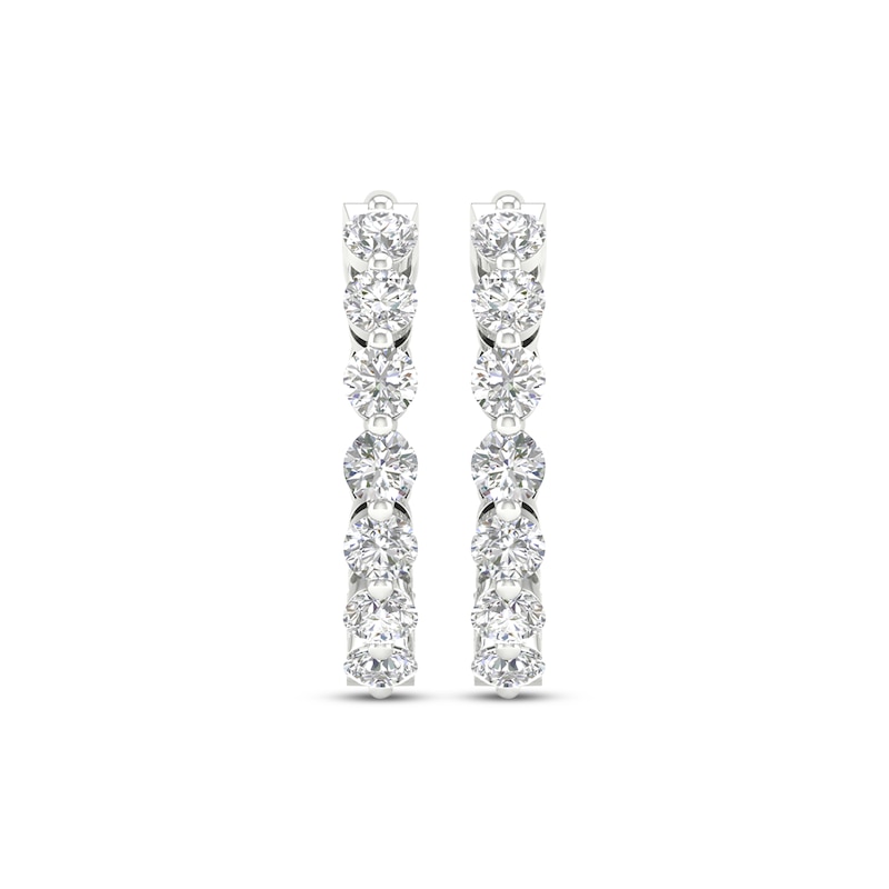 Lab-Created Diamonds by Inside-Out Hoop Earrings 3/4 ct tw White Gold Plated