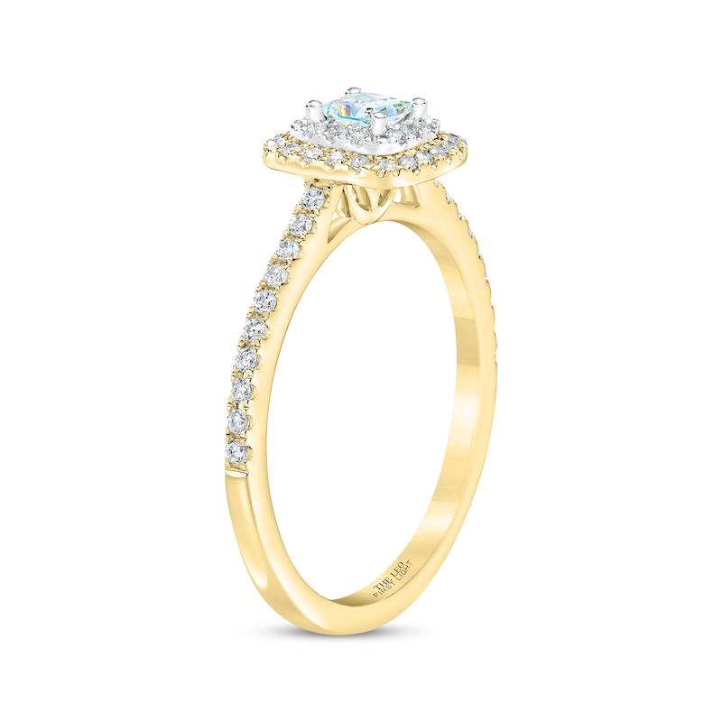 THE LEO First Light Diamond Princess-Cut Engagement Ring 1/2 ct tw Two-Tone Gold Plated