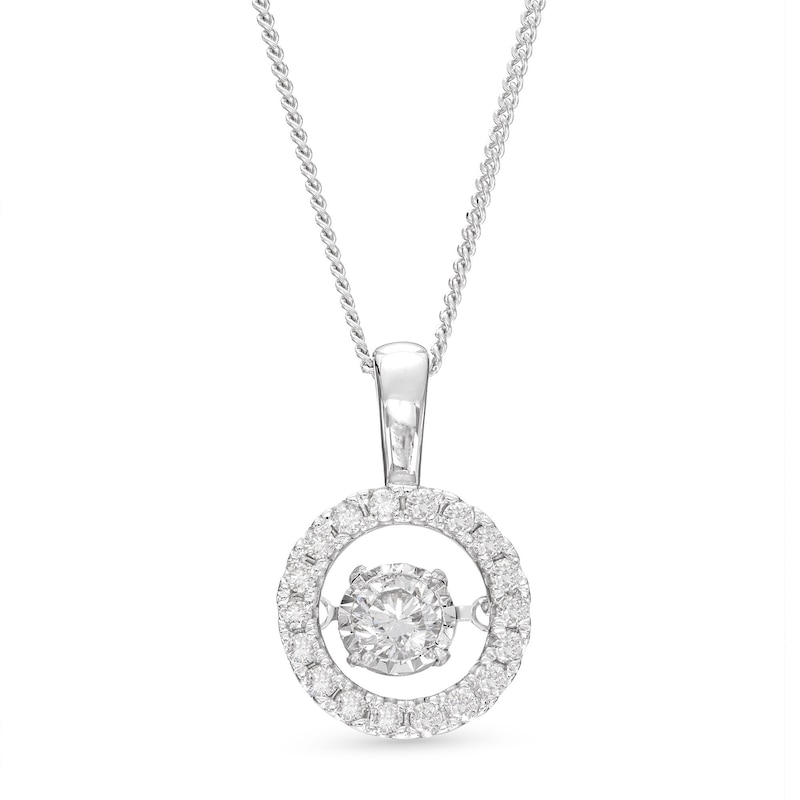 Unstoppable Love Necklace 1/2 ct tw White Gold Plated 19"