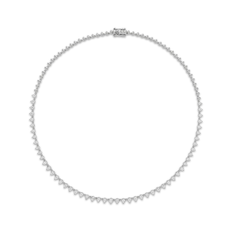 Pear-Shaped Diamond Riviera Choker Necklace 3-5/8 ct tw White Gold Plated 16"