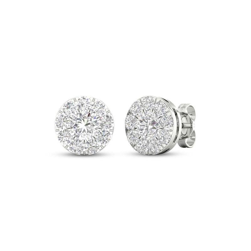 Lab-Created Diamonds by Stud Earrings 1-1/2 ct tw White Gold Plated