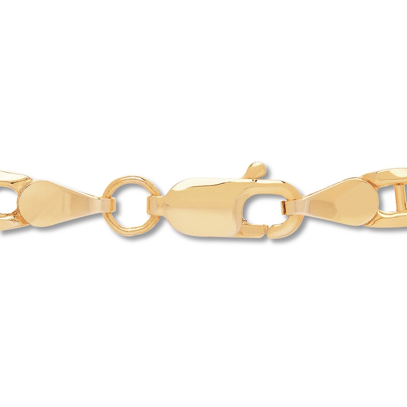 Hollow Mariner Link Necklace Yellow Gold Plated 22"