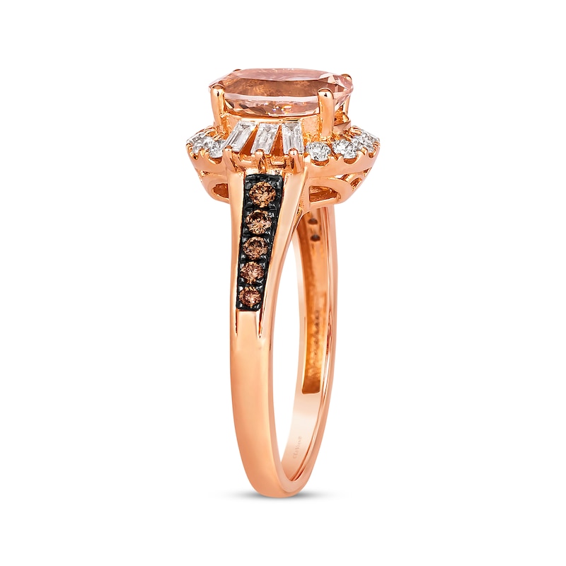Le Vian Oval-Cut Morganite Ring 1/2 ct tw Diamonds Strawberry Gold Plated
