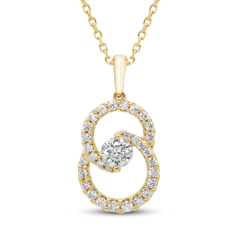 Encircled by Love Diamond Necklace 1/2 ct tw Round-cut Yellow Gold Plated 18"