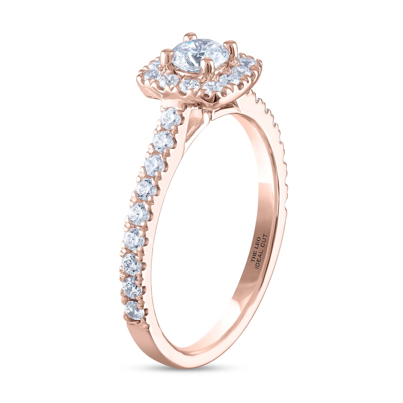 THE LEO Ideal Cut Diamond Engagement Ring 3/4 ct tw Rose Gold Plated