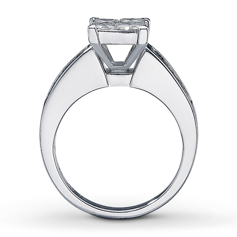 Ring 1-5/8 ct tw Diamonds White Gold Plated