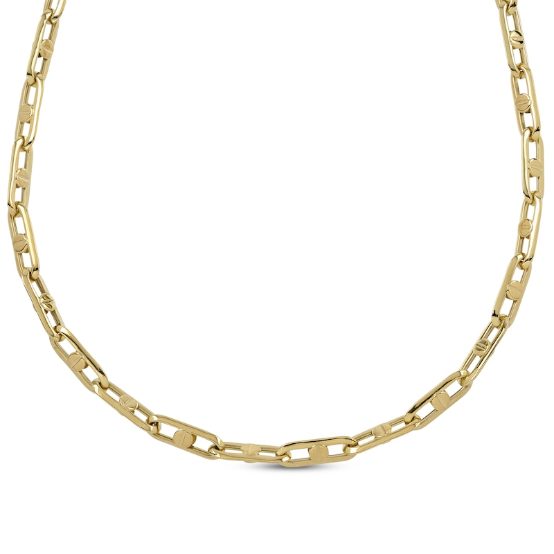 Mariner Link Necklace Yellow Gold Plated 22"