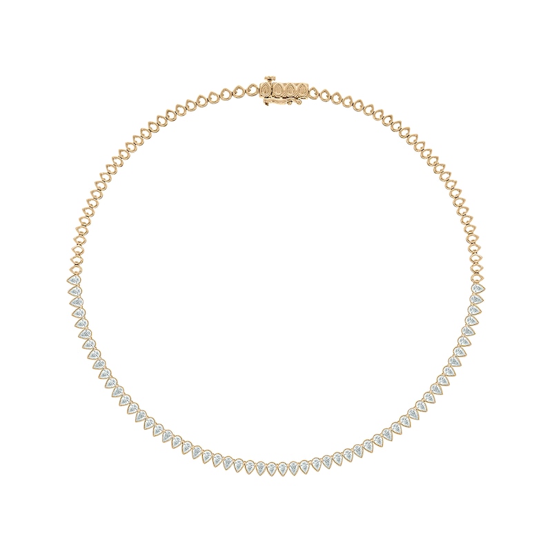 Pear-Shaped Diamond Bezel Choker Necklace 7-1/4 ct tw Yellow Gold Plated 16"