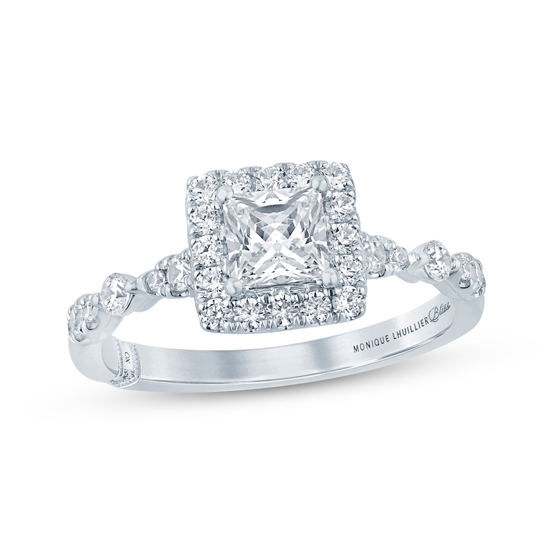 Monique Lhuillier Bliss Princess-Cut Diamond Engagement Ring 1 ct tw White Gold Plated